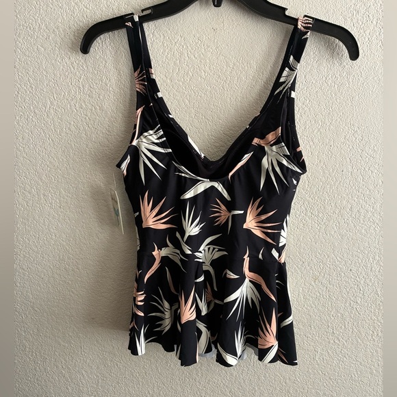 🆕Sea Angel Birds Of Paradise Print Peplum Tankini S🆕 - Picture 3 of 8
